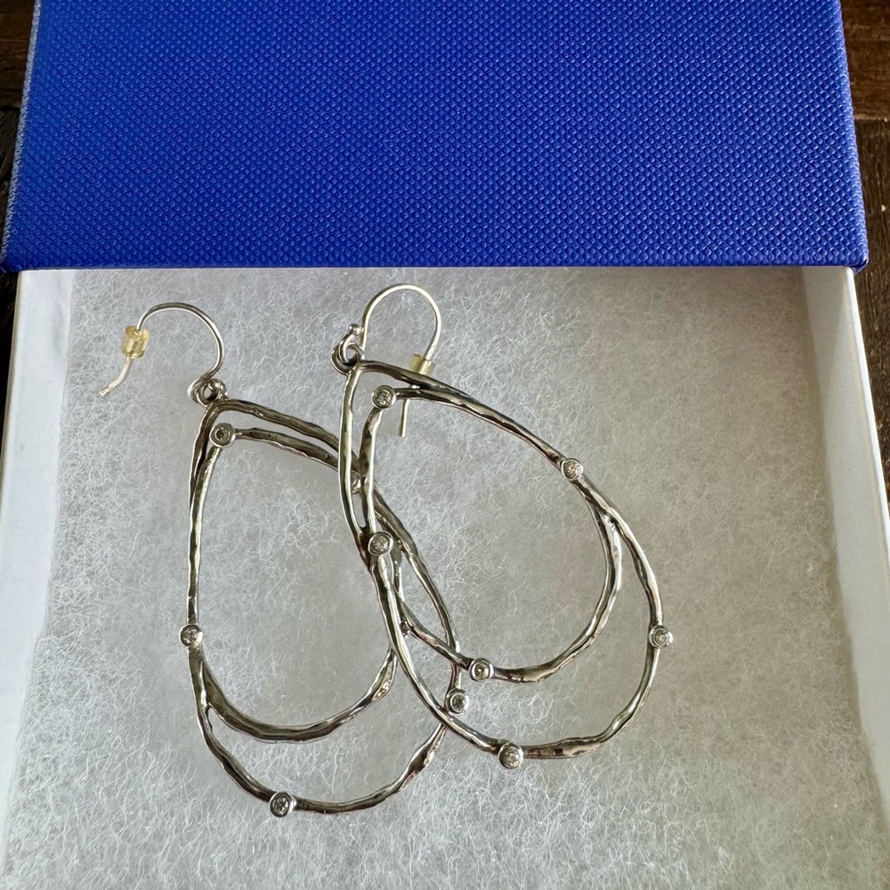 Silpada Abstract Earrings with CZ stones.